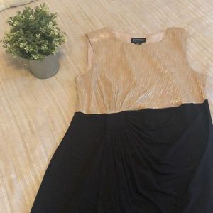 Women’s 14 Petite Black and Gold Dress